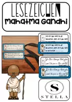 Vorschau - Mal- und Bastelvorlagen - Lesezeichen Mahatma Gandhi mit verschiedenen Zitaten - Deckblatt