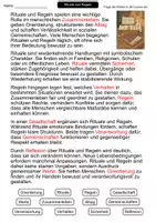 Vorschau - Arbeitsblätter - Rituale und Regeln | Lückentext | Ethik | Ordnung & Orientierung - Seite 2