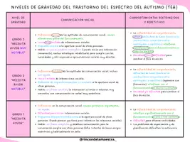 Vista previa - Refuerzo / NEE / Materiales de apoyo - Tabla Niveles de gravedad TEA autismo - Portada