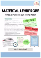 Vorschau - Unterrichtsreihen - Material Lehrprobe Fishbowl Diskussion - Thema Medien - Deckblatt