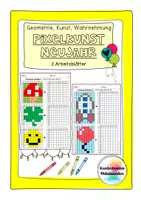 Vorschau - Arbeitsblätter - Pixelkunst Neujahr - Geometrie, Kunst, Wahrnehmung - Deckblatt