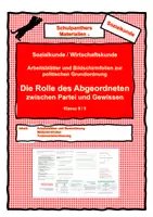 Vorschau - Arbeitsblätter - Die Rolle des Abgordneten zwischen Partei und Gewissen - Politische Grundordnung - Deckblatt