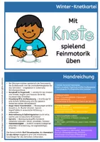 Vorschau - Mal- und Bastelvorlagen - Winter-Knetkartei – Feinmotorik mit Knete spielerisch fördern - Seite 1