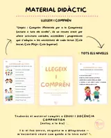 Vista previa - Refuerzo / NEE / Materiales de apoyo - Llegeix i comprèn✨📖 - Portada