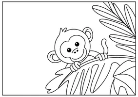 Vorschau - Mal- und Bastelvorlagen - Affen Ausmalbilder für Kinder Kunst & Malvorlagen Klasse 1 bis 4 Grundschule - Seite 1