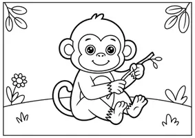 Vorschau - Mal- und Bastelvorlagen - Affen Ausmalbilder für Kinder Kunst & Malvorlagen Klasse 1 bis 4 Grundschule - Seite 3
