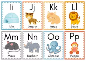Vorschau - Poster - Bildkarten zum deutschen Alphabet - Seite 1