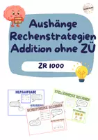 Vorschau - Poster - Merkplakate/ Aushänge Rechenstrategien Addition ZR 1000 - Deckblatt
