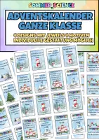 Vorschau - Mal- und Bastelvorlagen - Adventskalender Materialpaket Klasse – komplette Weihnachtsidee Schule - Deckblatt