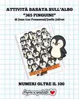 anteprima - Esercizi - I numeri oltre il 100, attività sull'albo 365 pinguini - Pagina di copertina