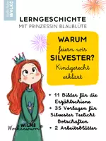 Vorschau - Mal- und Bastelvorlagen - Silvester kindgerecht erklärt | Geschichte + Basteln | Neujahr - Deckblatt