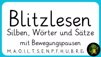 Vorschau - Präsentationen/Tafelbilder - Blitzlesen mit Bewegungsspausen (M, A, O, I, L, T, S, E, N, P, F, H, U, B, R, Ei) - Seite 1