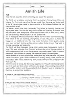 Vorschau - Arbeitsblätter - Amish Life - Reading Comprehension and Picture Speaking Task - Seite 3