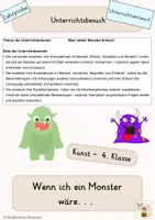 Vorschau - Stundenentwürfe - Lehrprobe / Unterrichtsbesuch - Monster - 4. Klasse Kunst - Deckblatt