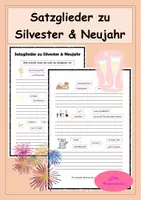 Vorschau - Arbeitsblätter - Satzglieder zu Silvester und Neujahr - Deckblatt