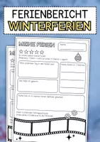 Vorschau - Arbeitsblätter - Meine Winterferien (kreativer Ferienbericht) - Deckblatt