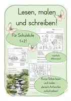 Vorschau - Arbeitsblätter - Lese-Schreib-Mal-Bilder für Klasse 1+2 - Deckblatt