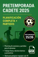 Vista previa - Fichas informativas / Documentos de lectura - PRETEMPORADA CADETE 2025 PLANIFICACIÓN COMPLETA - Portada