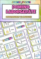 Vorschau - Spiele - Sicherheitsbelehrung Unterricht Chemie – Domino Spiel Laborregel Laborgeräte-Domino Bilder und Worte - Deckblatt