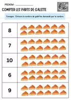 Aperçu - Feuilles d'exercices - Dénombrement galette des rois - Maternelle - Page 3