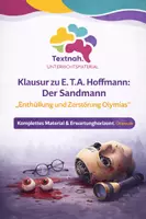 Vorschau - Test - Klausur zu E. T. A. Hoffmann: Der Sandmann – Enthüllung und Zerstörung Olympias | Aufgaben, Textstelle & detaillierter Erwartungshorizont (Oberstufe) - Deckblatt