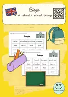 Vorschau - Arbeitsblätter - Bingo: at school/ school things - Deckblatt
