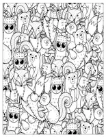 Aperçu - Matériel pour travaux manuels / dessin - Pages de coloriage d’animaux – style doodle - Page 3
