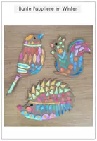 Vorschau - Stundenentwürfe - Kunstprojekt - Tiere im Winter - Bunte Tier aus Pappe - Kunst im Winter - Seite 2