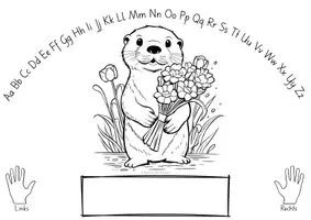 Vorschau - Mal- und Bastelvorlagen - Tischunterlage Otter verschiedene Versionen - Seite 1