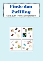 Vorschau - Spiele - Finde den Zwilling Spiel zum Thema Schokolade - Deckblatt