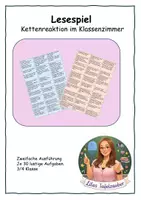 Vorschau - Aufgabenkarten - Lesespiel Kettenreaktion im Klassenzimmer - Deckblatt