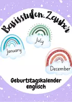 Vorschau - Poster - Regenbogen-Geburtstagskalender Englisch - Deckblatt