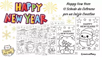 anteprima - Altro tipo di materiale - Happy New Year.Schede da Colorare per un Inizio Creativo - Pagina di copertina