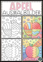 Vorschau - Mal- und Bastelvorlagen - Apfel im Pop-Art-Stil – Kreative Ausmalbilder - Deckblatt
