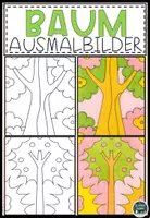 Vorschau - Mal- und Bastelvorlagen - Geheimnisvolle Bäume – Entspannendes Pop Art Ausmalbilder - Deckblatt