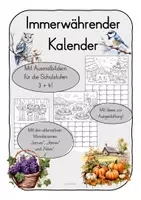Vorschau - Mal- und Bastelvorlagen - Immerwährender Kalender zum Ausmalen für Klasse 3+4 - Deckblatt