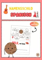 Vorschau - Mal- und Bastelvorlagen - Smartcookie's Spanisch Namensschild - Deckblatt