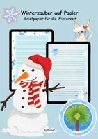 Vorschau - Arbeitsblätter - ❄️ Briefpapier für die Winterzeit | Schreibvorlage Winter | Aufsatz schreiben im ❄️ Winter | Winter Schreibanlass - Deckblatt