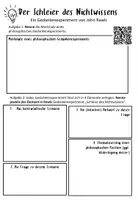 Vorschau - Arbeitsblätter - Gedankenexperiment / John Rawls / Schleier des Nichtwissens / Oberstufe - Deckblatt