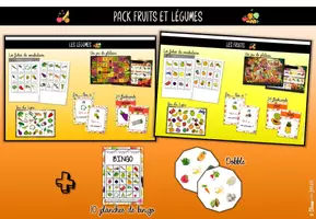 Aperçu - Apprentissages en autonomie - Vocabulaire - Pack fruits et légumes - Page de couverture