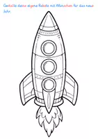 Vorschau - Mal- und Bastelvorlagen - Wunschraketen - Neujahr Rakete zum gestalten (Tafelmaterial und Arbeitsblatt) - Seite 2
