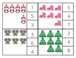 Aperçu - Cartes / Images - Cartes à Pinces d’Hiver 1–10| Activité Mathématique - Page 2