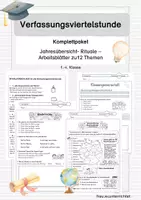 Vorschau - Arbeitsblätter - Verfassungsviertelstunde - Komplett mit Arbeitsblättern zu 12 Themen - Deckblatt