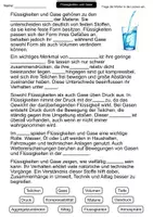 Vorschau - Arbeitsblätter - Flüssigkeiten und Gase | Lückentext | Physik | Aggregatzustände | Grundlagen - Seite 1