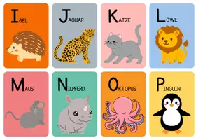 Vorschau - Bildkarten - Das Alphabet der Tiere-Bildkarten - Seite 1