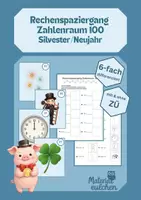 Vorschau - Stationenlernen - Rechenspaziergang ZR 100 Silvester/Neujahr - Deckblatt