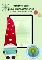 Vorschau - Arbeitsblätter - Berichte über deine Weihnachtferien | Deutsch |DaZ | DaF | 5. Klasse | Sek Stufe | Gymnasium - Deckblatt