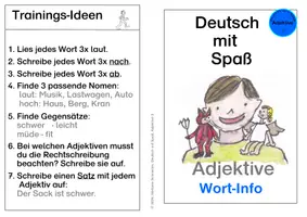 Vorschau - Arbeitsblätter - Deutsch mit Spaß: Adjektive 2, Wortinfo - Seite 1