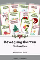Vorschau - Stationenlernen - Weihnachtliche Bewegungsstationen: 14 Bewegungskarten für Sport & Bewegungspausen - Deckblatt