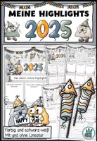 Vorschau - Arbeitsblätter - Meine Highlights 2025 - Reflexion / Jahresrückblick - Deckblatt